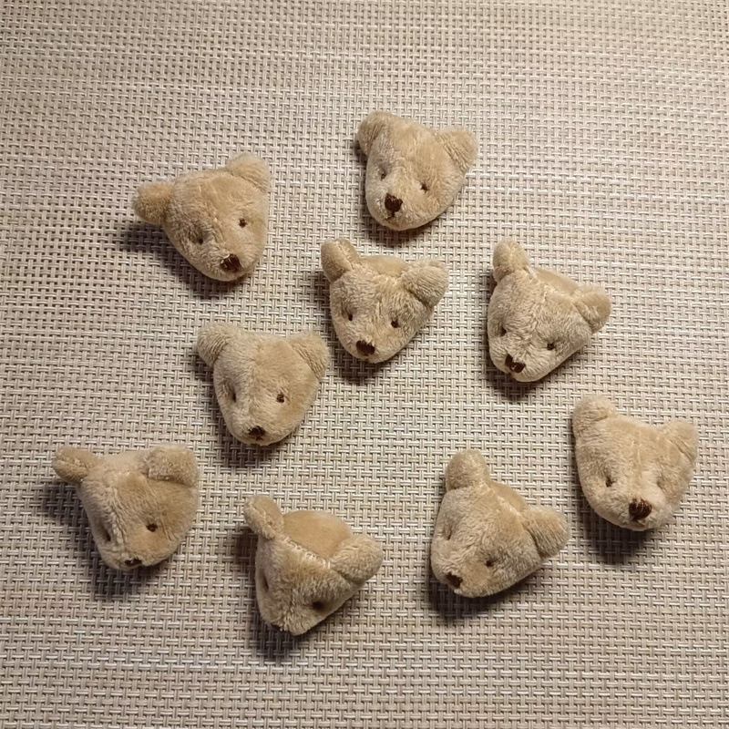 毛绒玩具2cm杏色小熊头发箍发卡发绳装饰品配件材料辅料现货批发