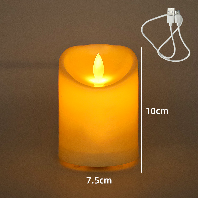 Vela recargable USB lámpara de vela de simulación boda KTV club decoración lámpara led luz de vela electrónica vela transfronteriza