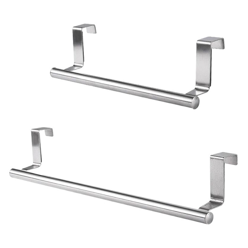 Toallero de acero inoxidable, barra de toalla sin perforación, estante de toalla de baño de una sola barra, estante colgante de puerta de gabinete