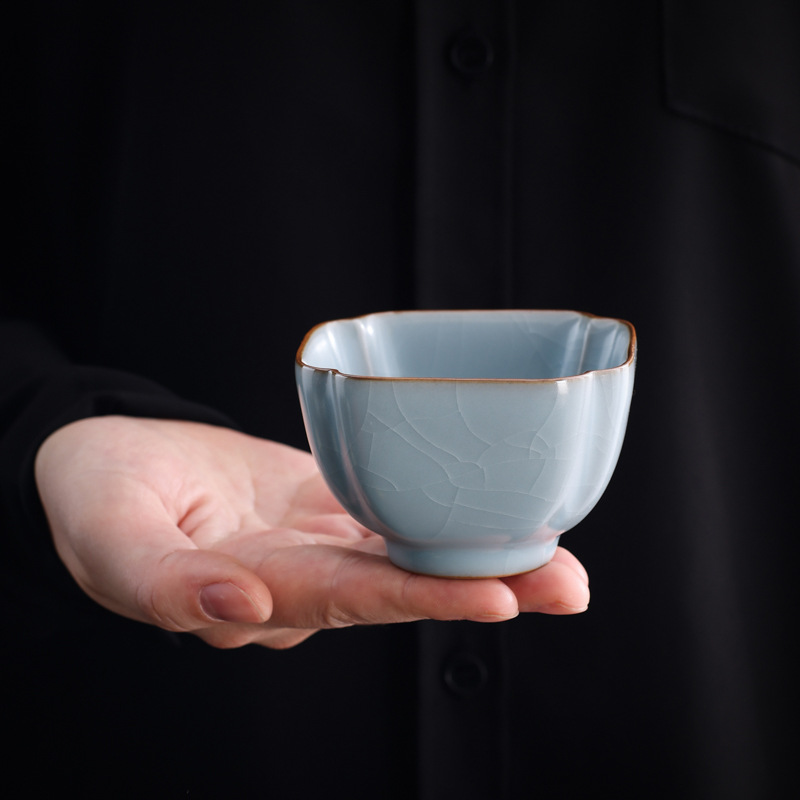 Чайная чашка Ru Kiln Tian Di Cup Zen Wing с узором «Кракелюр», способствующая выделению фиолетового золота, для кунг-фу чая, большая, мастер-чашка