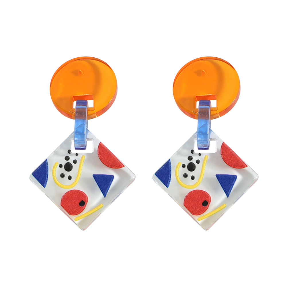 Wholesale Jewelry Cute Cartoon Pattern Irregular Pendant Earrings Nihaojewelry display picture 9