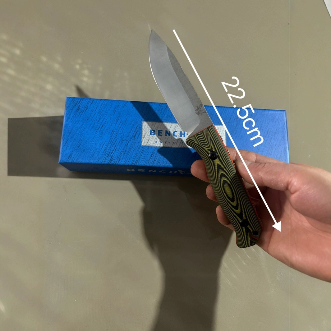 BENCHMADE蝴蝶15002直刀户外刀具战术野营防身刀求生小直刀配K鞘
