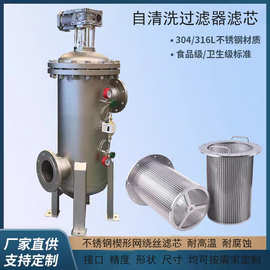 刮刀式不锈钢楔形筛网筒 钢厂用冷却水塔过滤网自清洗过滤器滤芯