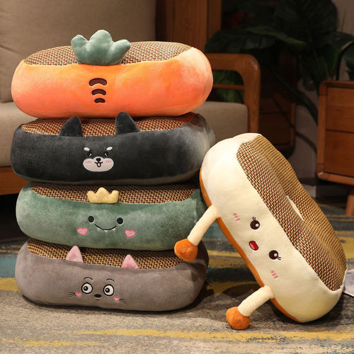 Summer mat seat cushion thickening and heightening mat ground ice silk butt cushion short car practice driving test seat cushion