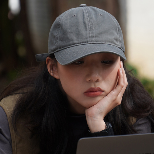 Zhonghao Hat Industry  New Model Hat Duckbill Hat Korean Style Soft Top Plain Color Washed Large Circumference Baseball Cap for Men