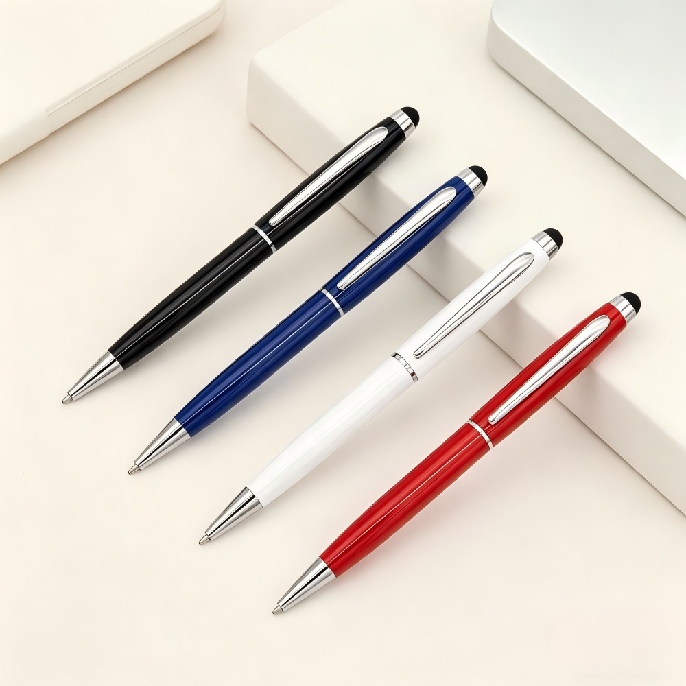 Cross-border best-selling touch-control rotating ballpoint pen, dual-use pen for writing and drawing, rotating pen, metal ballpoint pen, promotional gift