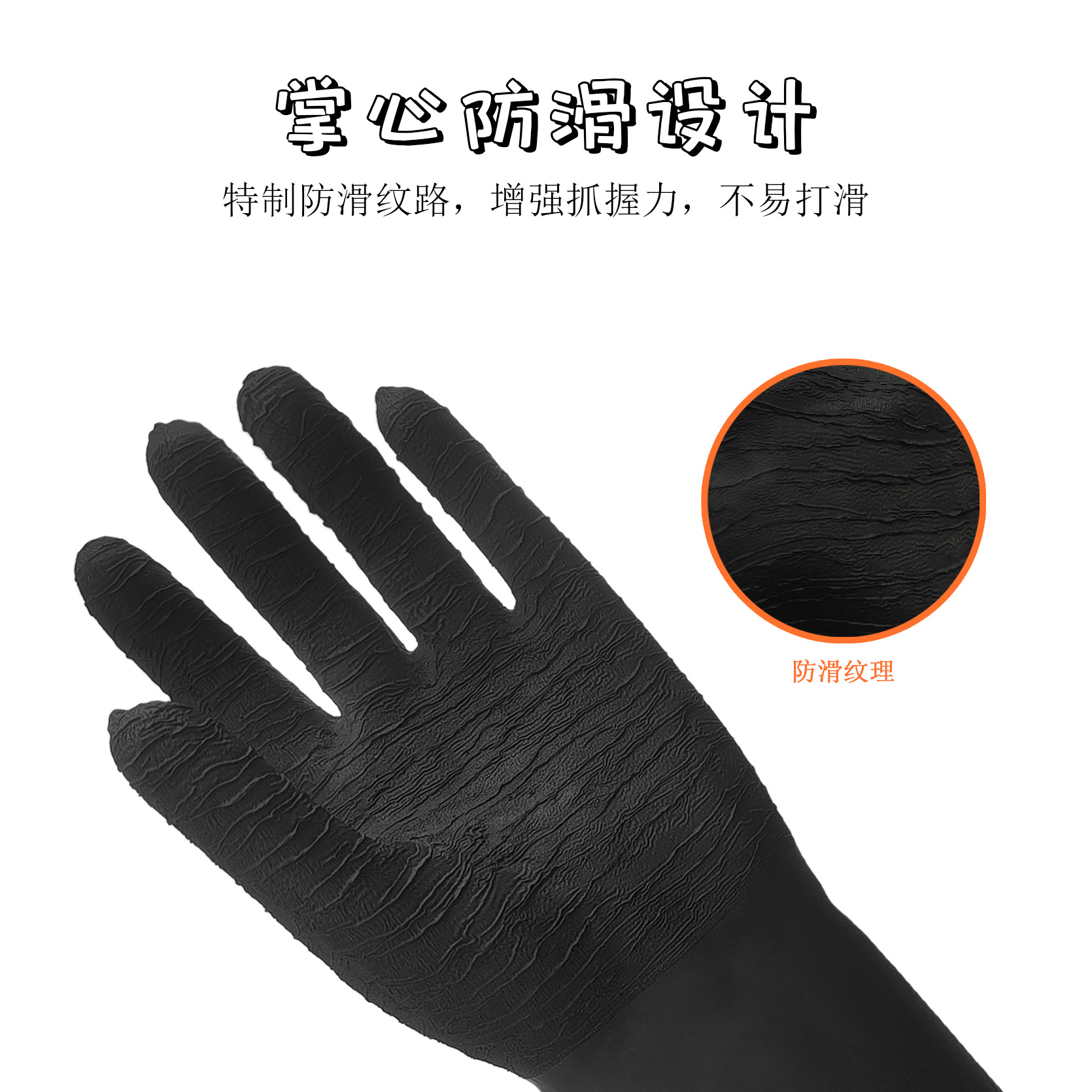 Fábrica al por mayor resistente de dos colores arrugas Palm anti-químico látex guantes de látex industriales ácido y álcali resistente antideslizante resistente al desgaste