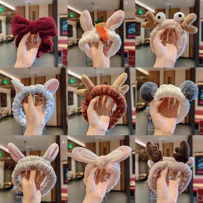 网红简约束发带女洗脸用韩国可爱敷面膜发箍绑发头套发卡甜美头饰|ru