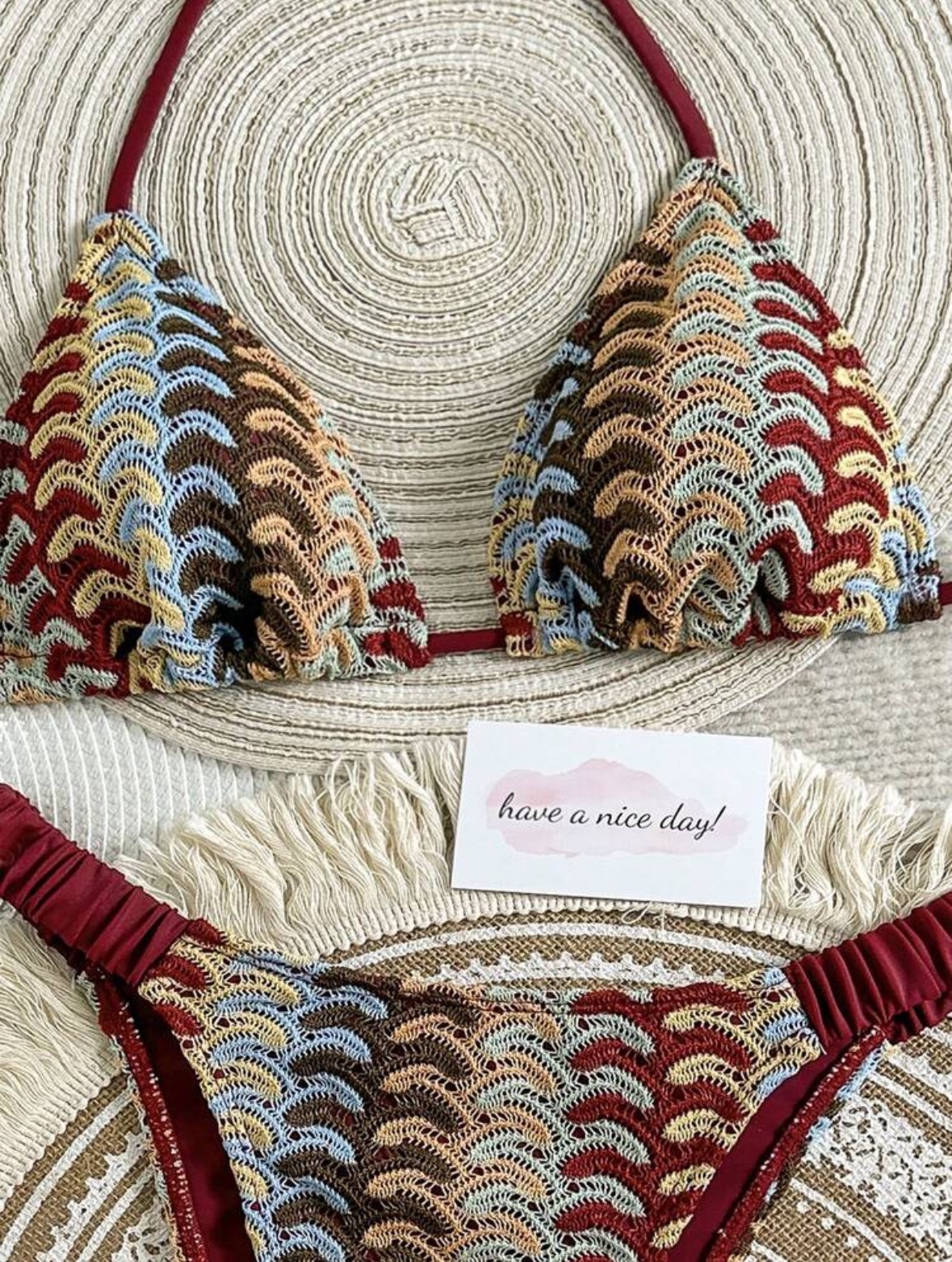 Women's Knitted Two Piece Bikini Set For Beach Vacation Sexy Style_voghion.com