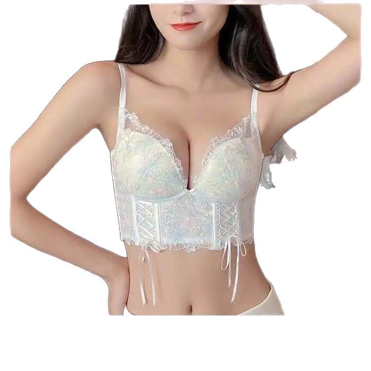 6787 # ropa interior pura para mujeres que se reúnan para evitar la caída de la parte superior del pecho de un pequeño pecho plano especial sin anillo de acero sujetador image 5