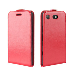 適用於索尼 xperia XZ1 COMPACT 皮套 瘋馬紋上下開保護套 手機殼