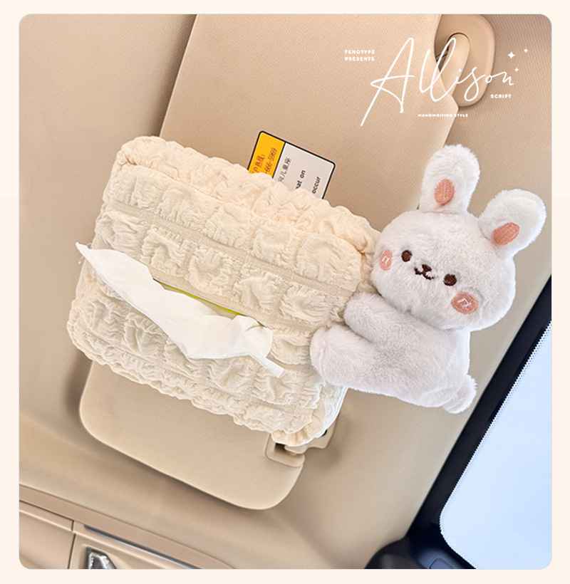Car Tissue Box Creative Doll Doll Car Multi-function Hanging Tissue Cute Cartoon Car Tissue Box