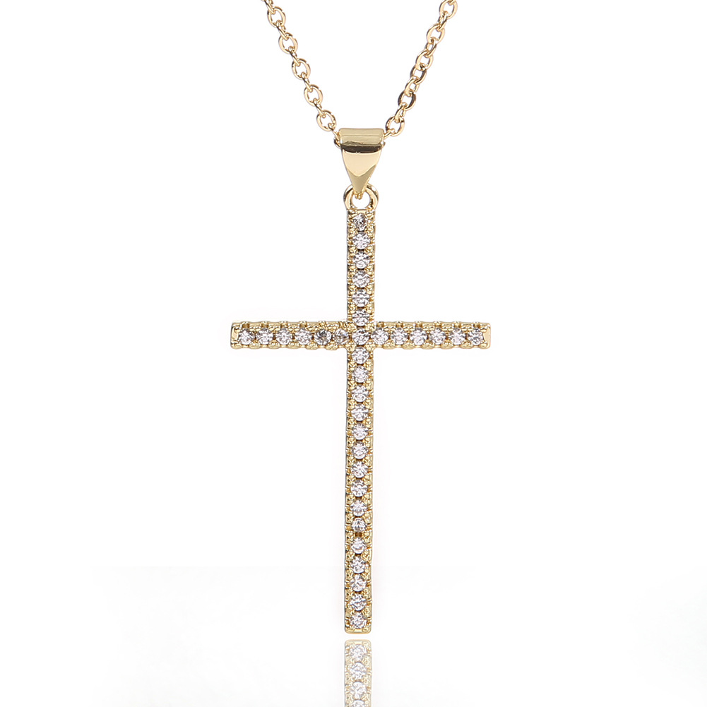 Fashion Cross Copper Pendant Necklace In Bulk display picture 5