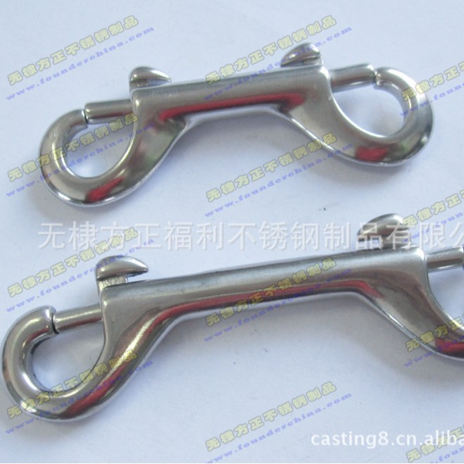 不锈钢双头钩单头钩狗链头宠物牵引绳钩潜水钩万向钩宠物链头钩