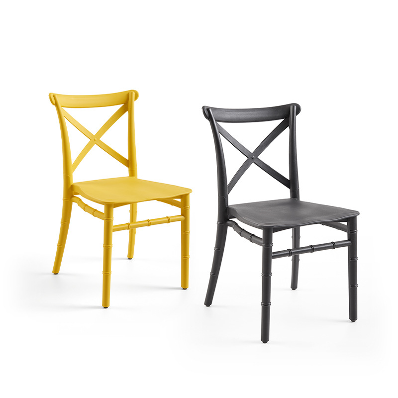 PP silla de horquilla simple estilo hogar silla de bambú para niños cafetería creativa color silla de comedor taburetes de plástico grueso