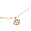 Golden necklace stainless steel, fashionable chain for key bag , brand pendant, jewelry, Korean style, pink gold, 18 carat