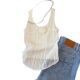 Summer Ice Silk Knitted Hollow Breathable Camisole Vest New Three-dimensional Flower Stitching Slim-fit Sleeveless Chic Top