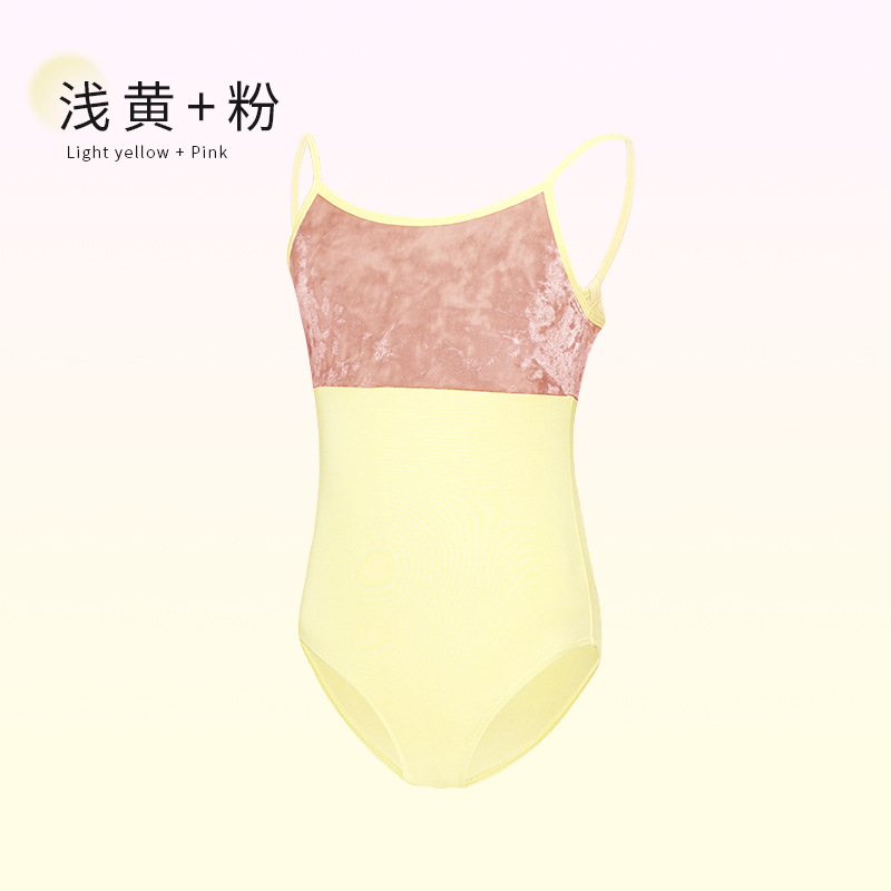 Ropa de baile para niños, ropa de práctica, tirantes para niñas, ropa de una pieza, ropa de gimnasia, prueba de danza china, ropa de yoga de terciopelo