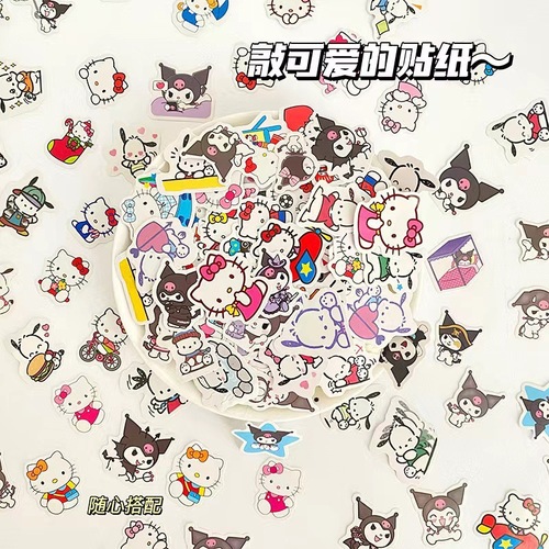 Kapibara sticker pack Sanrio diary decoration material phone sticker cute panda DIY water cup sticker