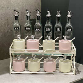 奶油风调料盒套装轻奢高端陶瓷调味罐厨房收纳盐罐子油醋瓶罐组合