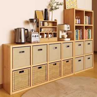 Solid Wood Floor-Standing Ornaments Storage Rack Bookshelf Kindergarten Grid Cabinet Living Room Storage Cabinet Combination Storage Cabinet Bookcase