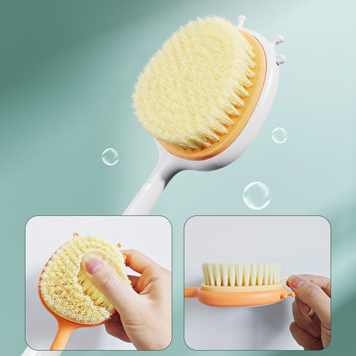 Household bath brush bath brush long handle soft bristles dual-purpose cute double-sided strong back rub bath brush bath brush wholesale