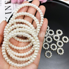 昭和复古可爱日系仿珍珠圈指圈环亚克力搭配diy手作耳环饰品配件