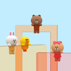 LINE FRIENDS正版經典款裝飾公仔擺件卡通迷你隨心貼裝飾貼玩偶