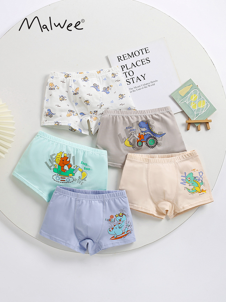 Malwee transfronterizo Europa y América nueva ropa interior para niños 110 a 170cm cinco paquetes de ropa interior para niños