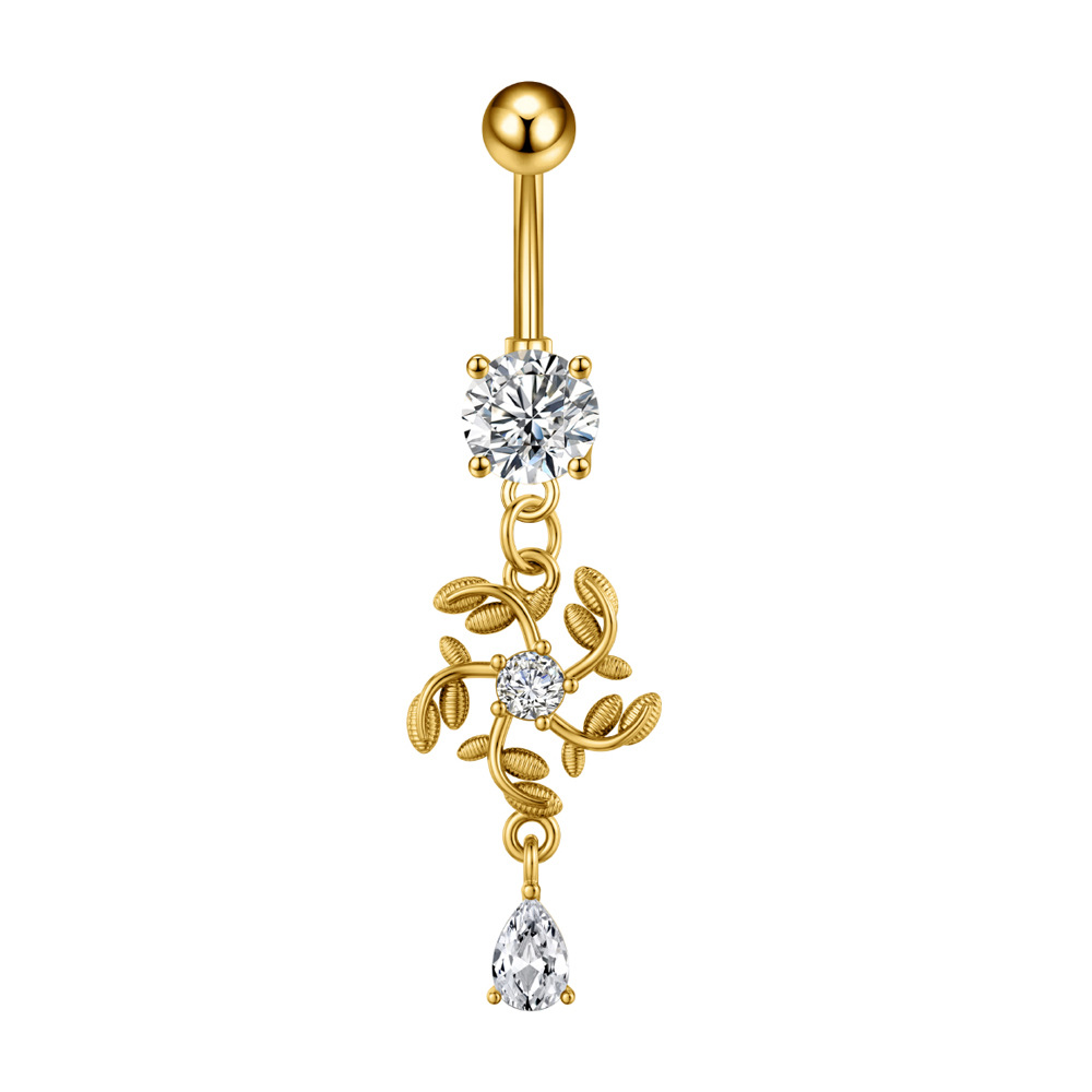 Nouveau piercing Cross-border R : Cœur, Cerise, Perle, Lune, Pentagramme, Zirconium, Papillon, Zircon, Acier inoxydable_voghion.com