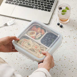 上班族微波炉加热饭盒304不锈钢分格密封减脂定量沙拉便当保鲜盒