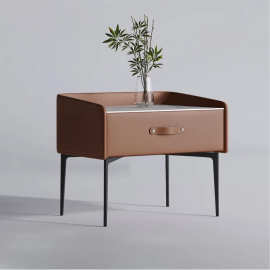 WXKG5038意式轻奢设计师床头柜现代简约创意小户型实木岩