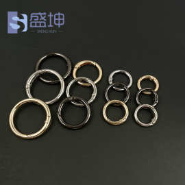 跨境细线弹簧圈按压弹簧扣车钥匙圈包包扣包链圆环圈扣现货开口圈