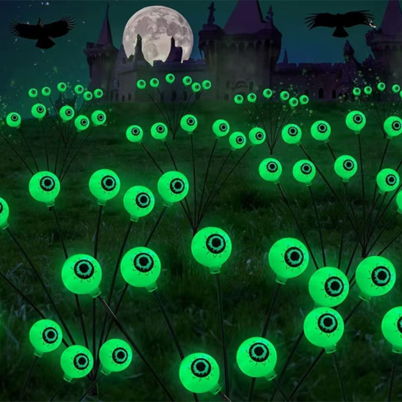 Explosión LED solar de ojos pequeños de ojos pequeños de Halloween luces luminosas decoraciones patio