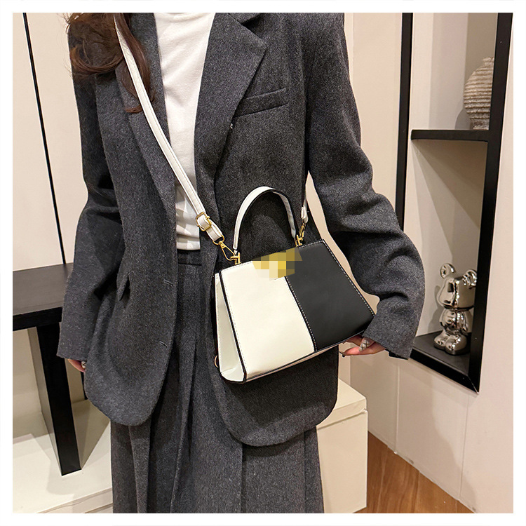 Bolso de mujer de moda de color de contraste transfronterizo nuevo bolso de mensajero portátil de pu de tendencia europea y americana