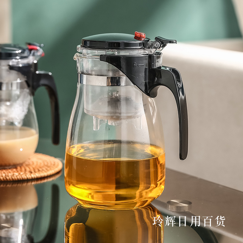 Flor tetera de gran capacidad juego de té con tapa resistente al calor tetera de vidrio Filtro de acero inoxidable piaoyi taza
