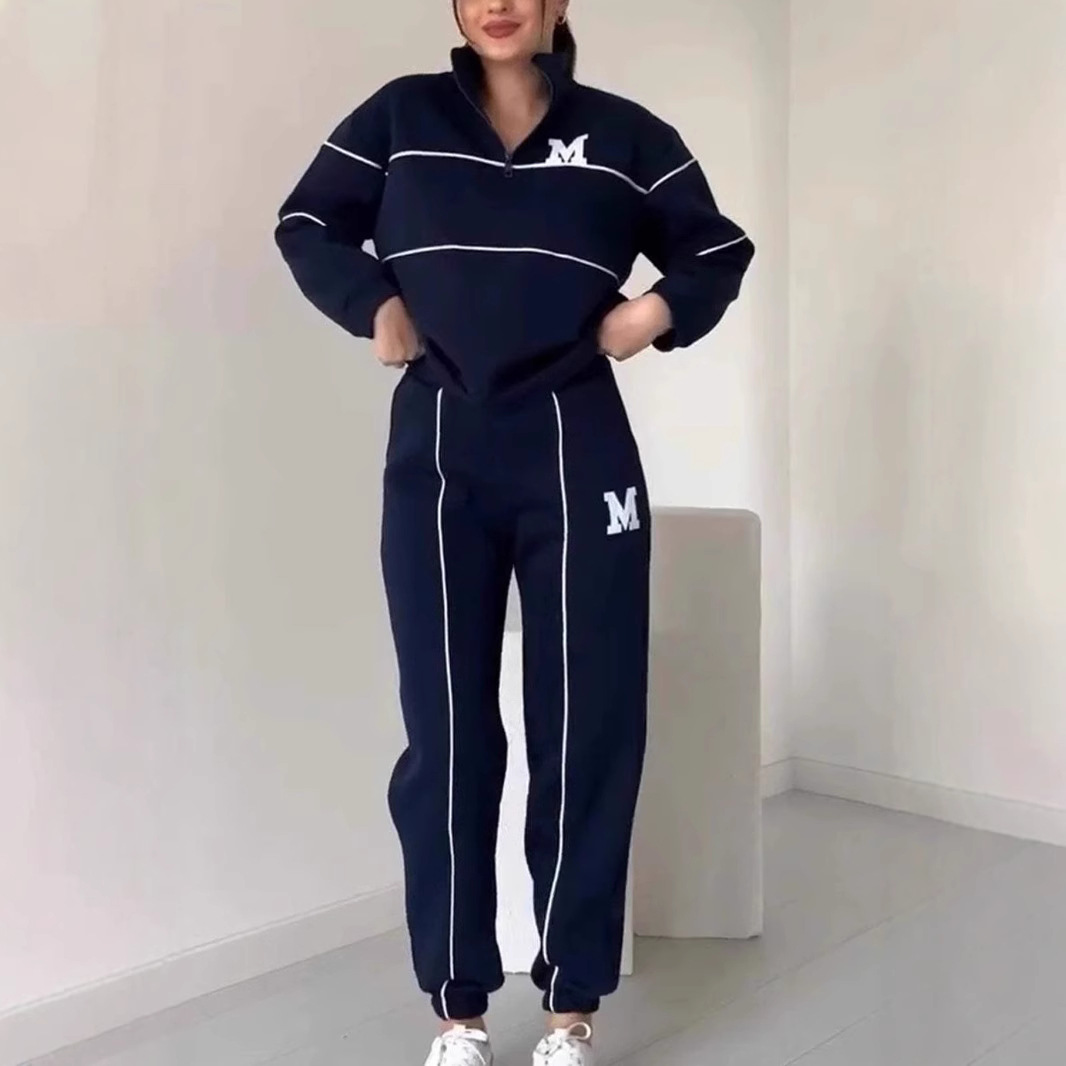 Women's Clothing autumn and winter new sweatshirt letter long sleeve trousers casual sports suit_voghion.com