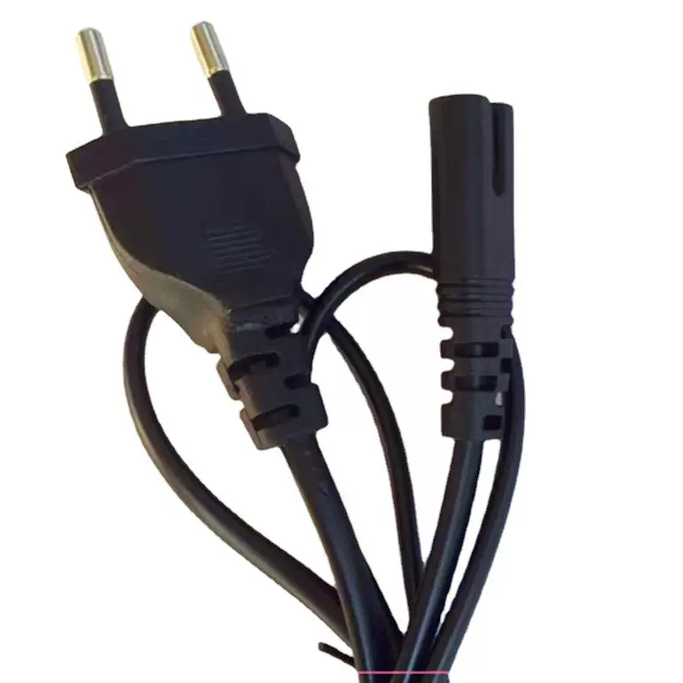 欧规插头1.2米0.5平 欧标8字尾健身器材电源输入线 实心欧规插头