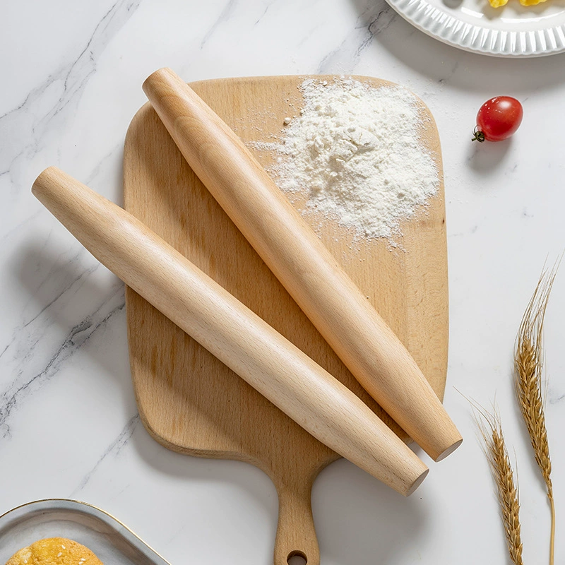 Solid wood rolling pin dumpling leather home uses double -headed strip rods noodle noodle noodle rod baking non -sticky wood