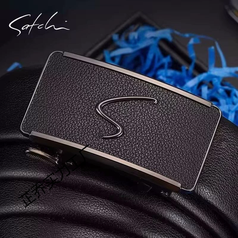 Мужской ремень Sachi из натуральной кожи, высококачественный двусторонний ремень из воловьей кожи с автоматической пряжкой, внутренний ремень для парня