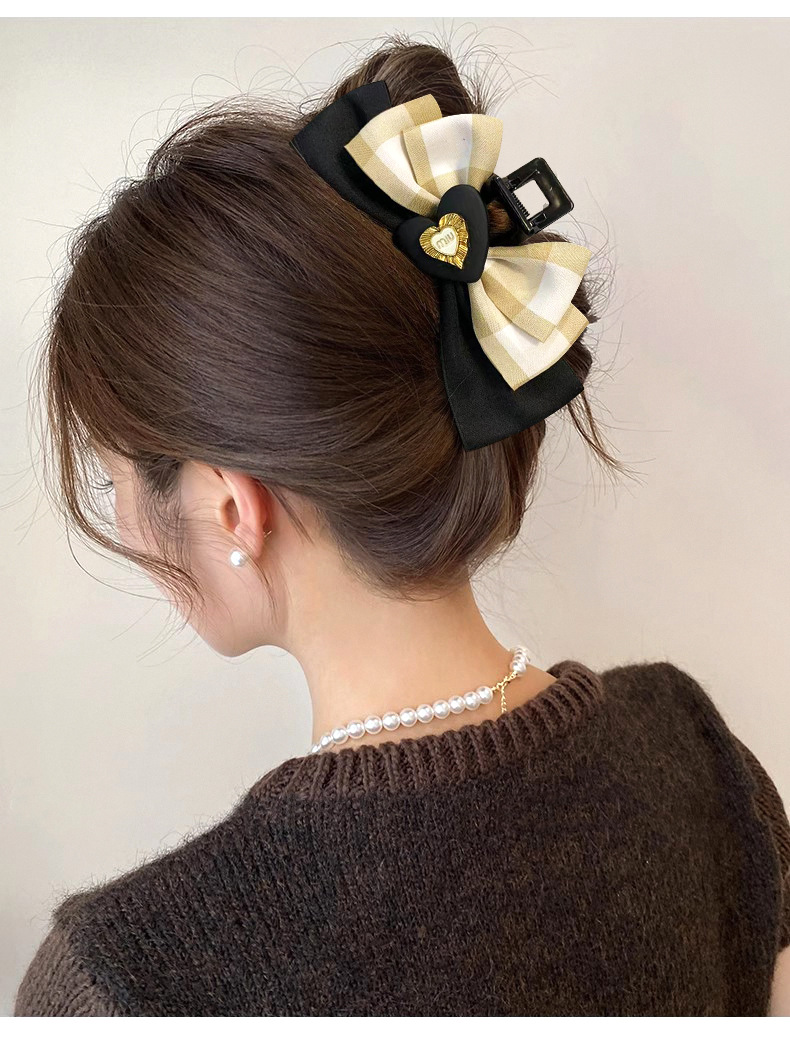 Women's IG Style Sweet Heart Shape Bow Knot Cloth Epoxy Hair Clip Hair Claws display picture 4
