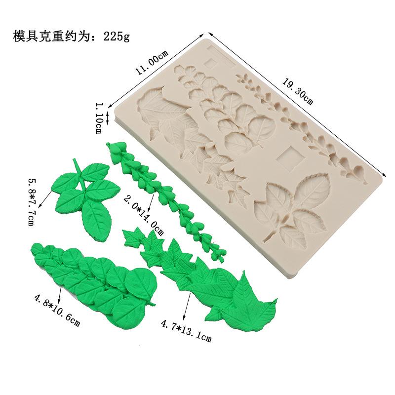 Nueva suculentas hojas decorativas fondant molde de silicona cake Edge ritmo seco chocolate utensilios para hornear