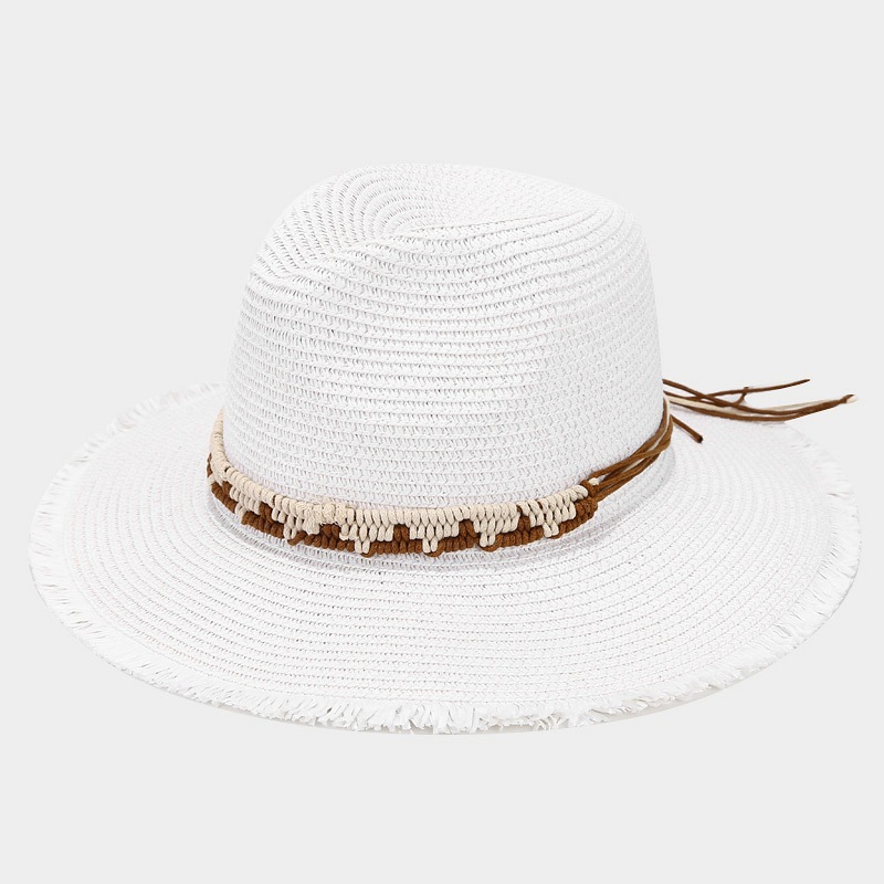 Women's Vacation Beach Solid Color Braid Wide Eaves Straw Hat display picture 2
