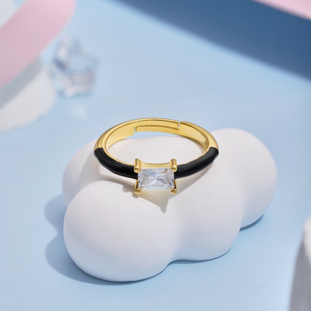 Fashion Geometric Sterling Silver Plating Zircon Open Ring 1 Piece