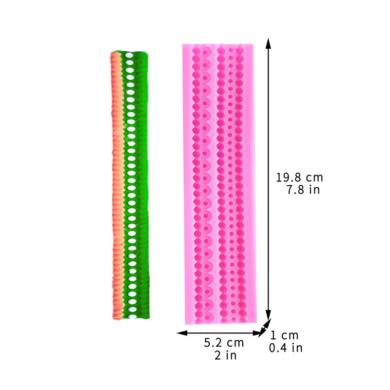 Cinta de encaje perla tira decorativa fondant silicona chocolate jabón decorativo aromaterapia molde yeso