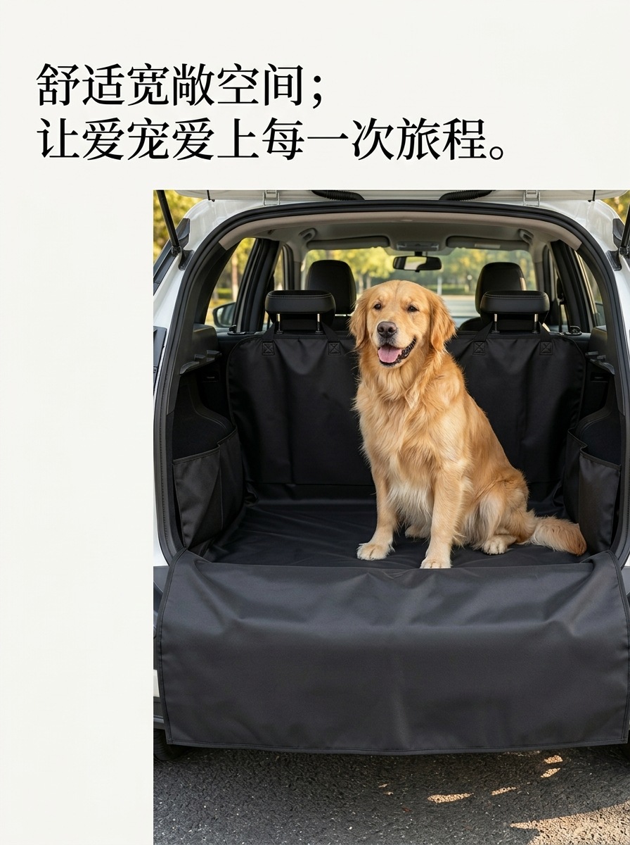 Cross-border car pet mat, waterproof, dirt-resistant, easy to clean, made of Oxford fabric, suitable for both cats and dogs, portable car trunk mat