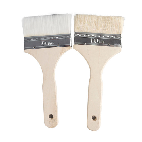 Brush wool soft bristles non-shedding wholesale barbecue brush latex paint water-based paint household 2-inch wooden handle wool brush
