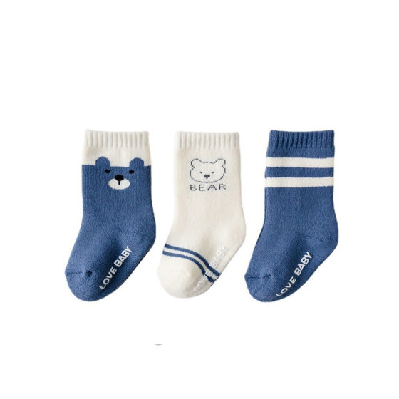 Autumn and winter Terry socks towel socks baby socks plus velvet padded warm cotton non-slip floor socks children socks spot
