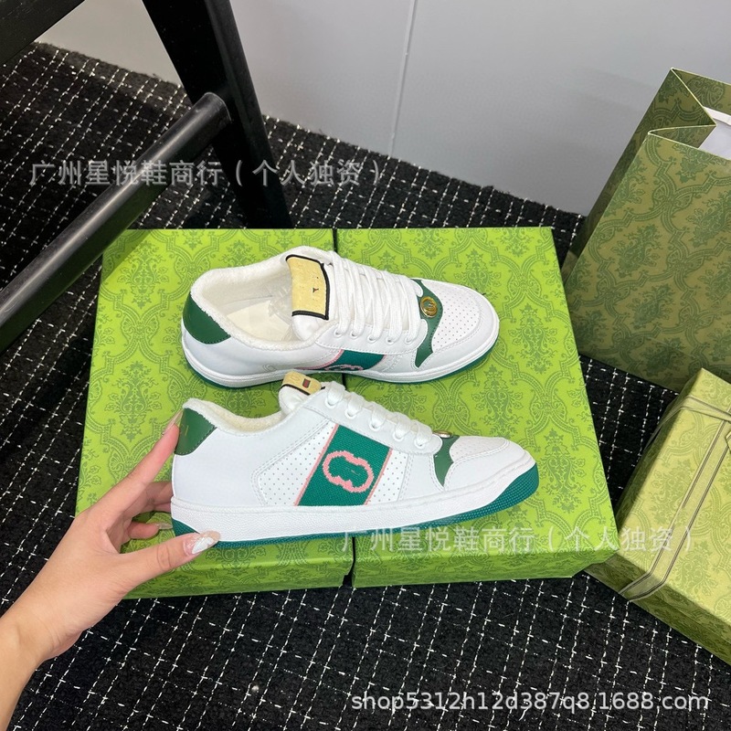G's ダーティーシューズ刺繍プリント白靴 2025 初春スタイル古い色大きいサイズのカップルカジュアルシューズ女性用|undefined