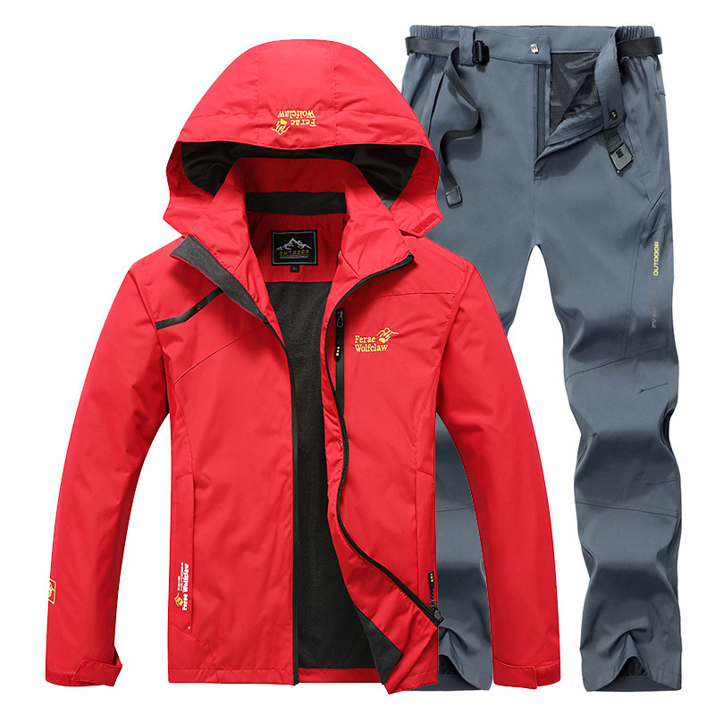 Chaqueta al aire libre de los hombres de primavera y otoño deportes delgados a prueba de viento impermeable senderismo pantalones senderismo más tamaño pareja chaqueta